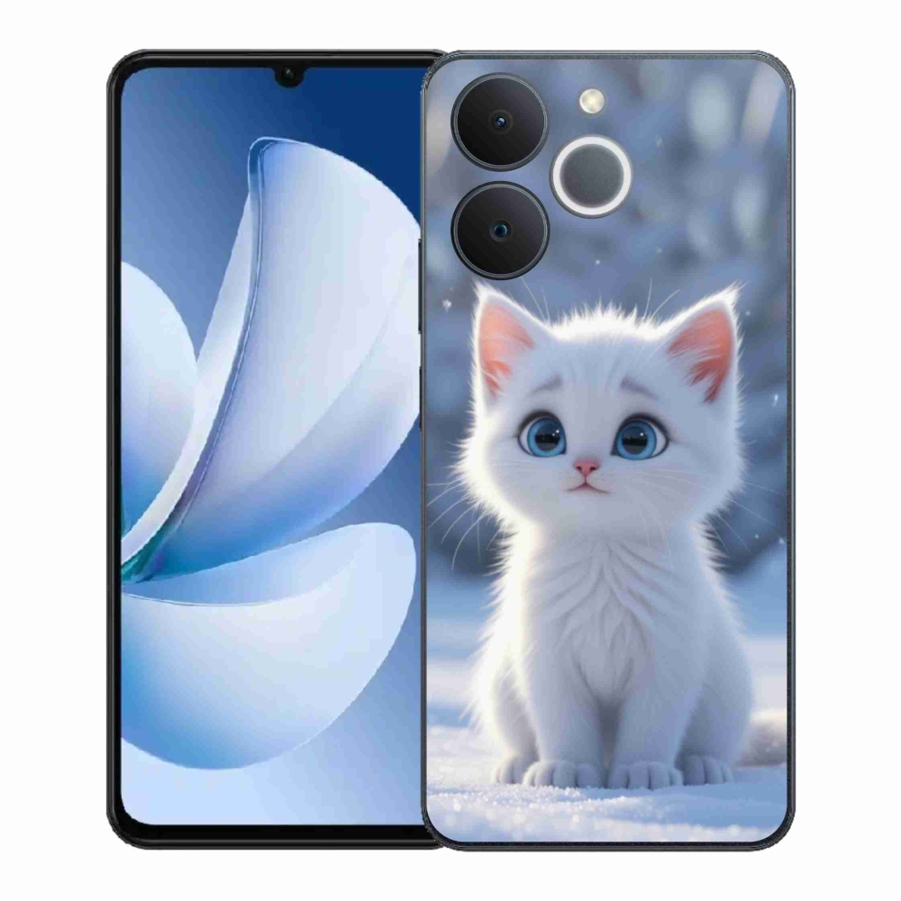 Gél borítás mmCase a Realme Note 70T készülékhez - fehér cica 3