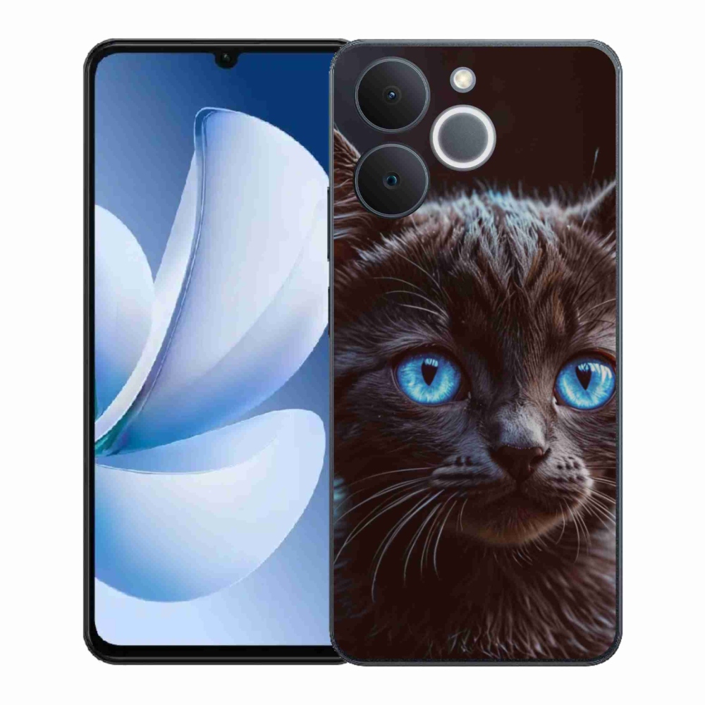 Zselés borítás mmCase a Realme Note 70T készülékhez - fekete cica 2