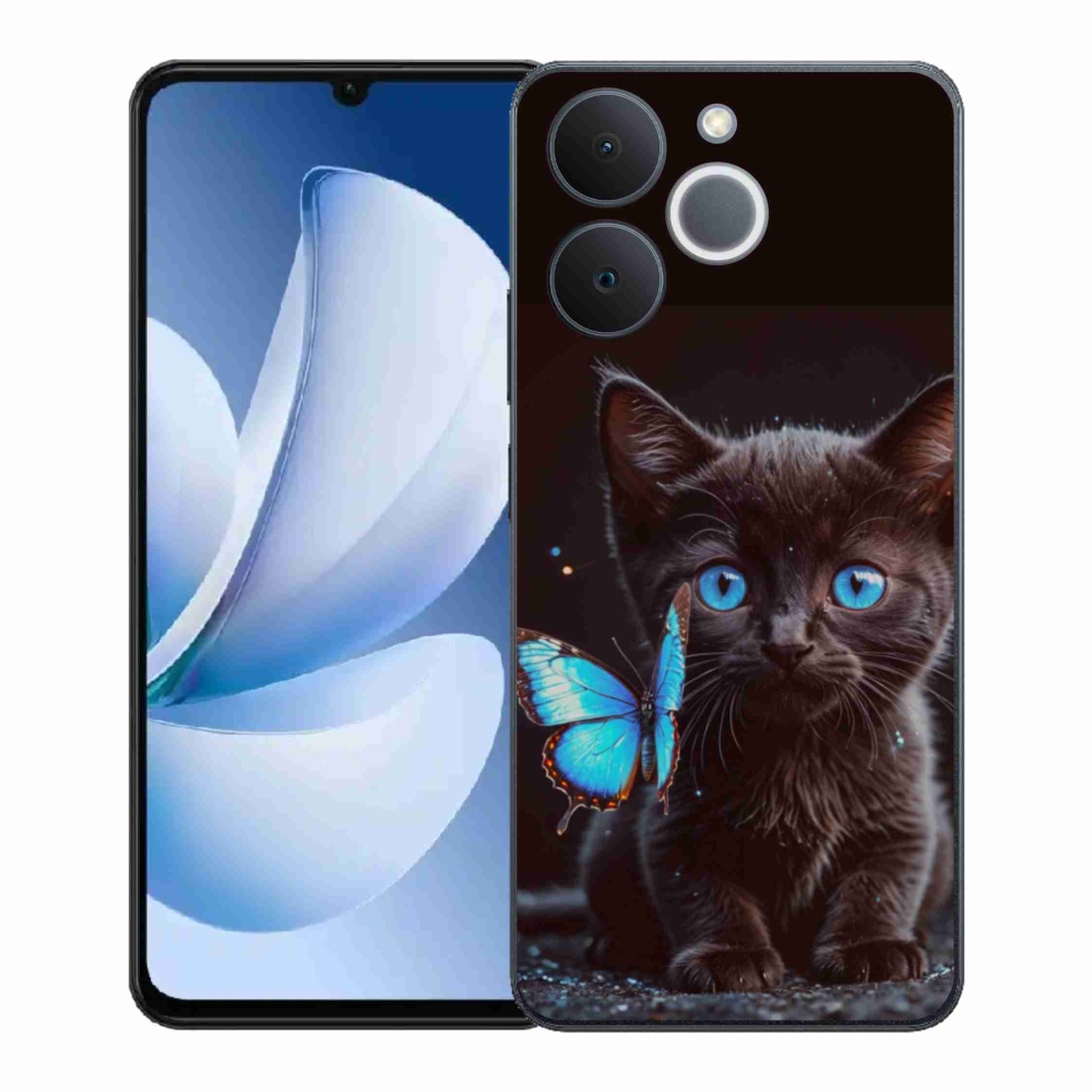 Zselés borítás mmCase a Realme Note 70T készülékhez - fekete cica 3