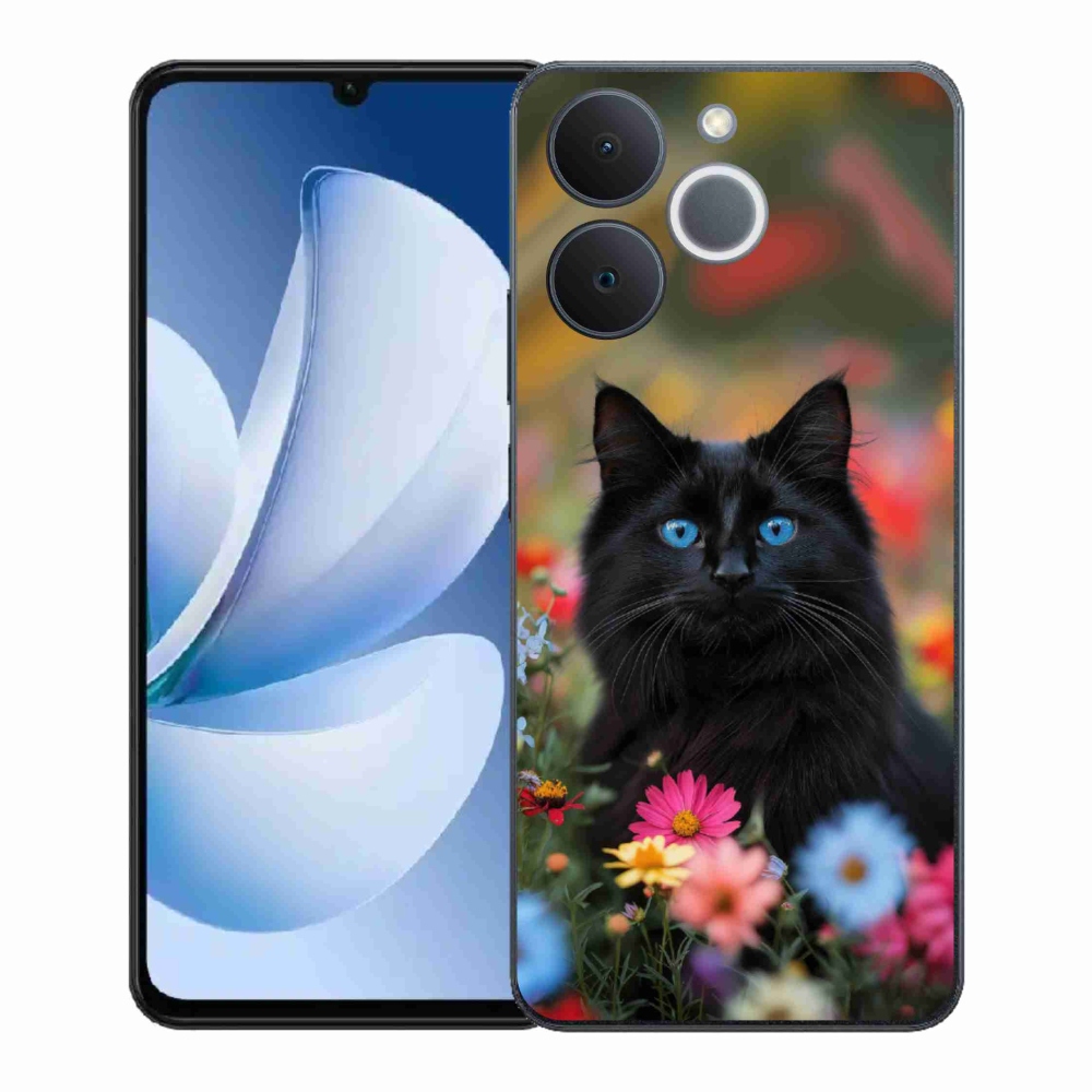 Gél borítás mmCase a Realme Note 70T-hez - fekete cica 4