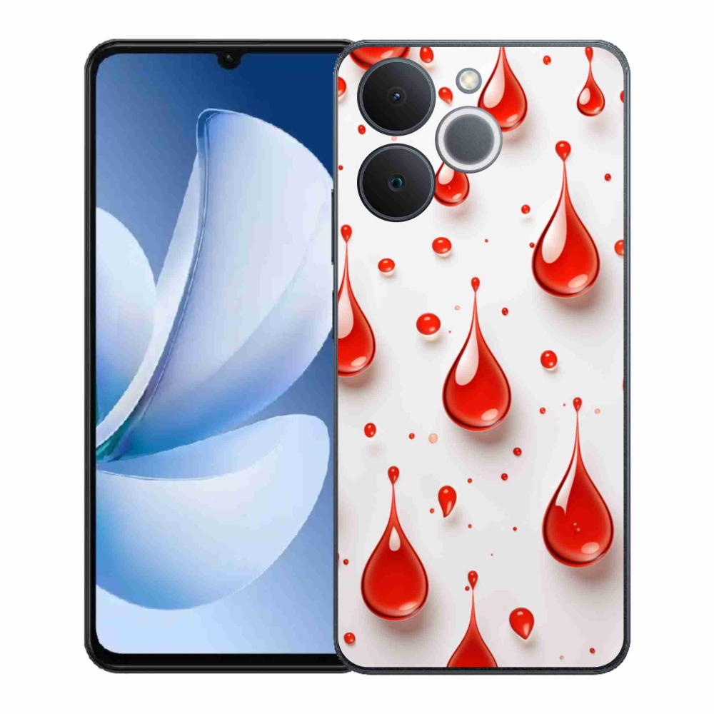 Zselés borítás mmCase a Realme Note 70T készülékhez - piros cseppek