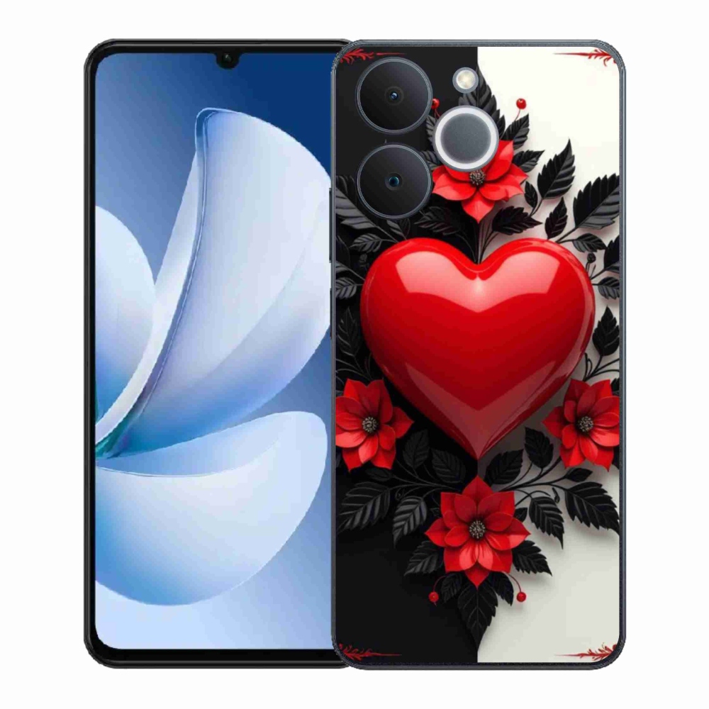 Zselés borítás mmCase a Realme Note 70T készülékhez - piros szívecske