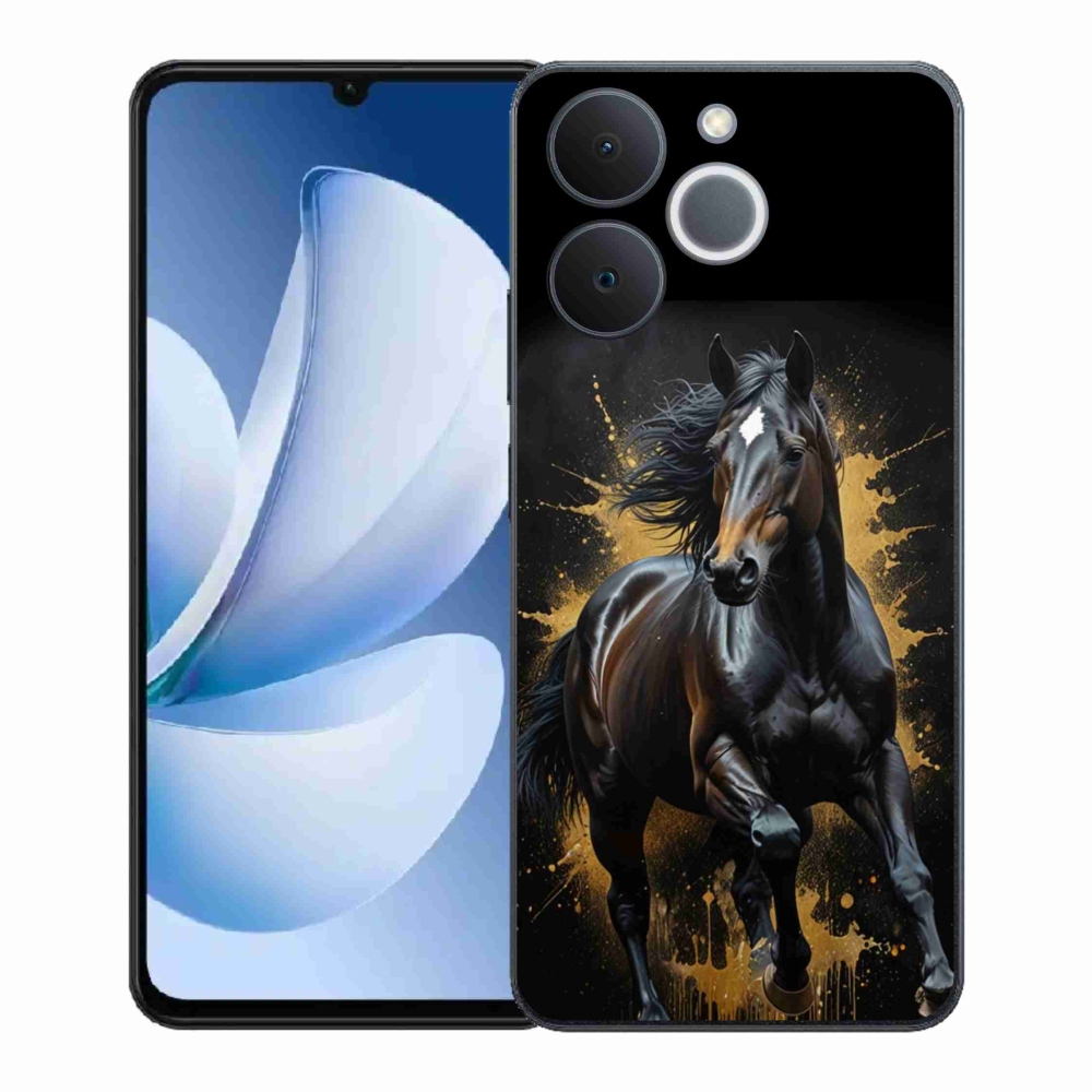 Zselés borítás mmCase a Realme Note 70T számára - elegáns fekete ménes