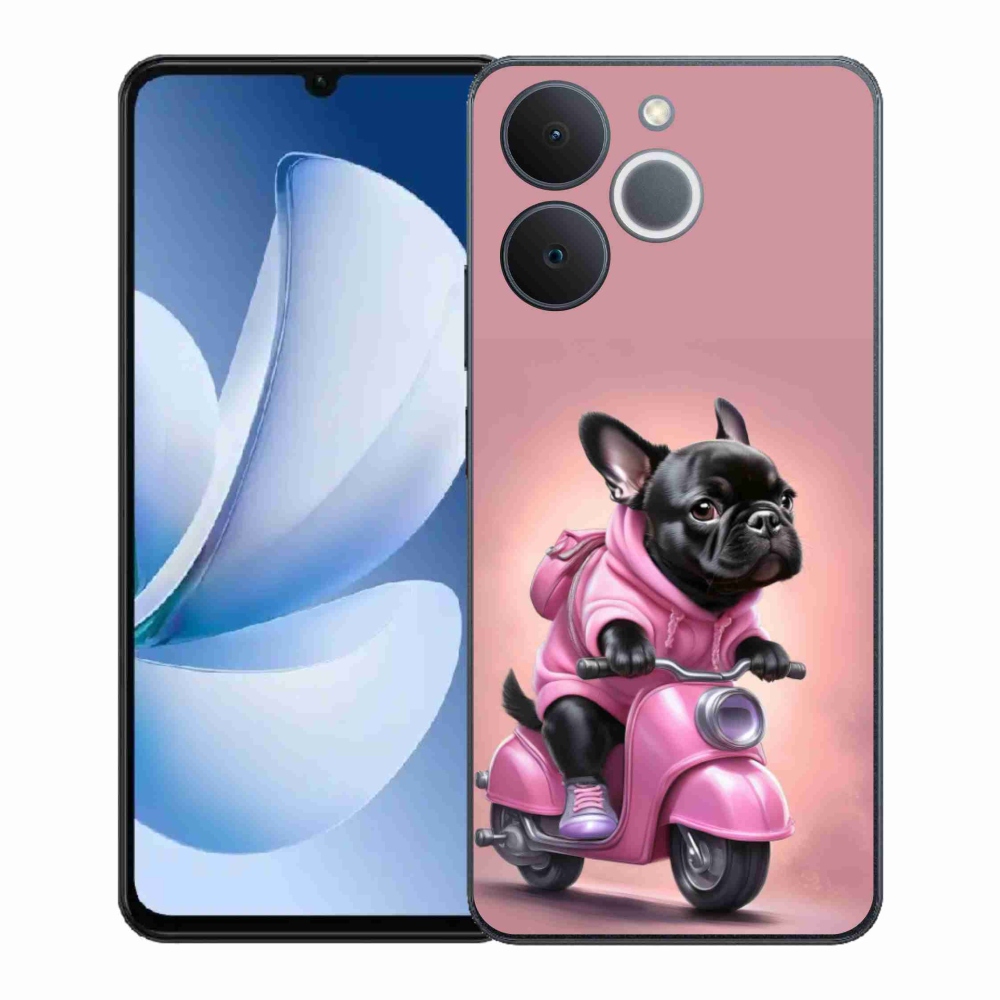 Gél borítás mmCase a Realme Note 70T-hez - Francia bulldog a robogón