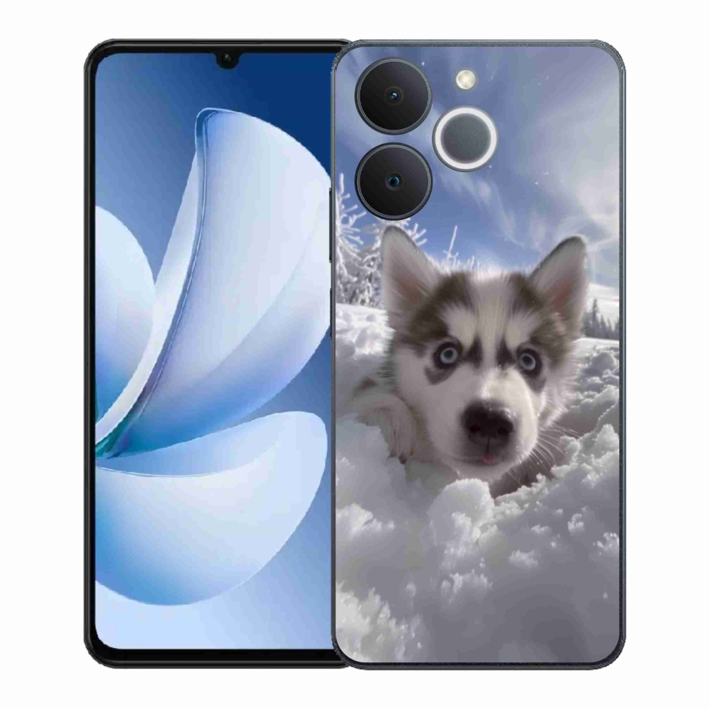 Gél borítás mmCase a Realme Note 70T-hez - husky a hóban