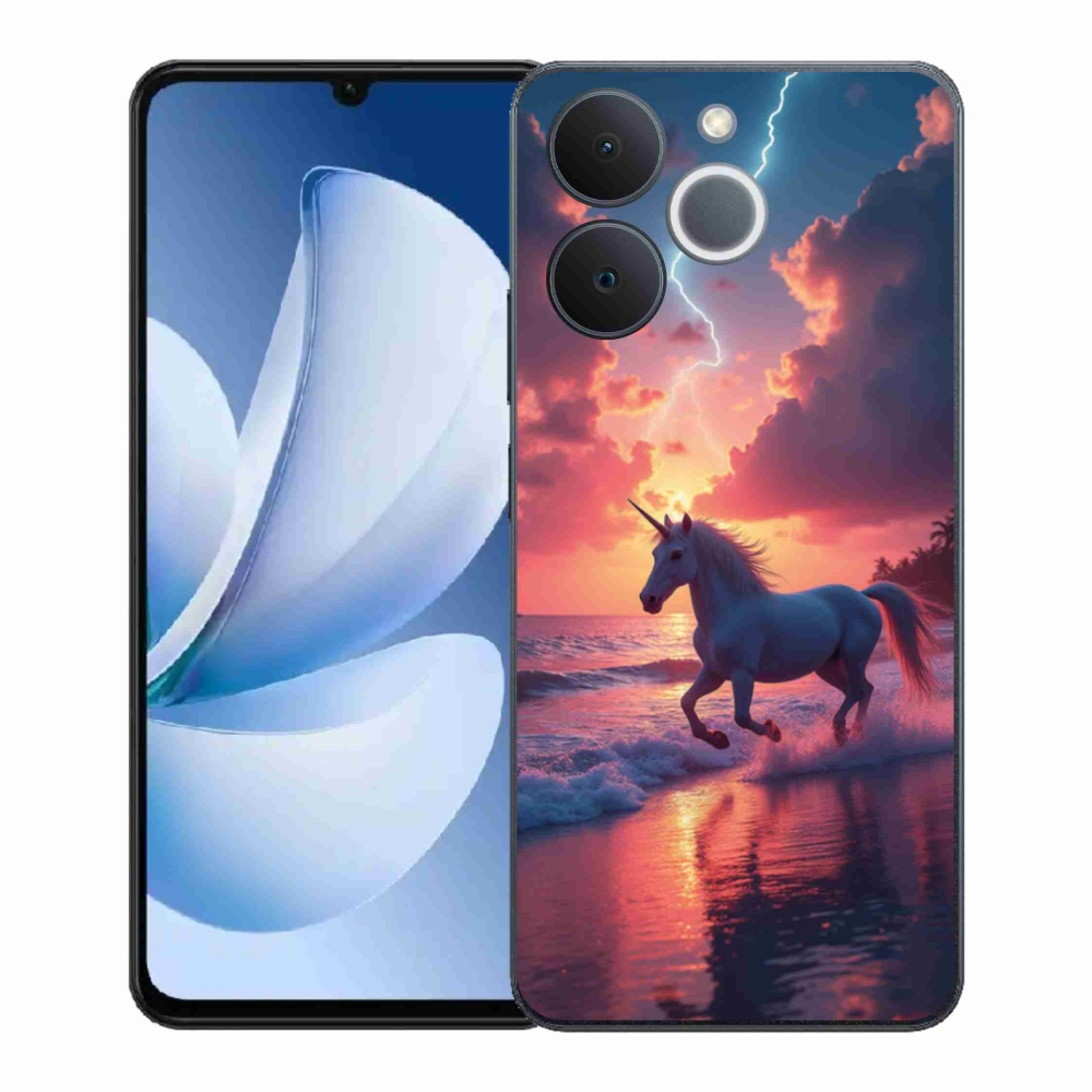 Gél borítás mmCase a Realme Note 70T-hez - egyszarvú a tengerparton