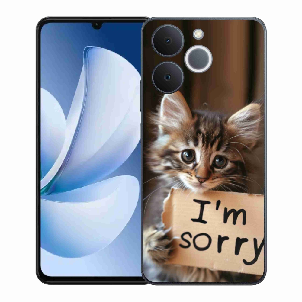 Zselés borítás mmCase a Realme Note 70T-hez - macska bocsánatkérése