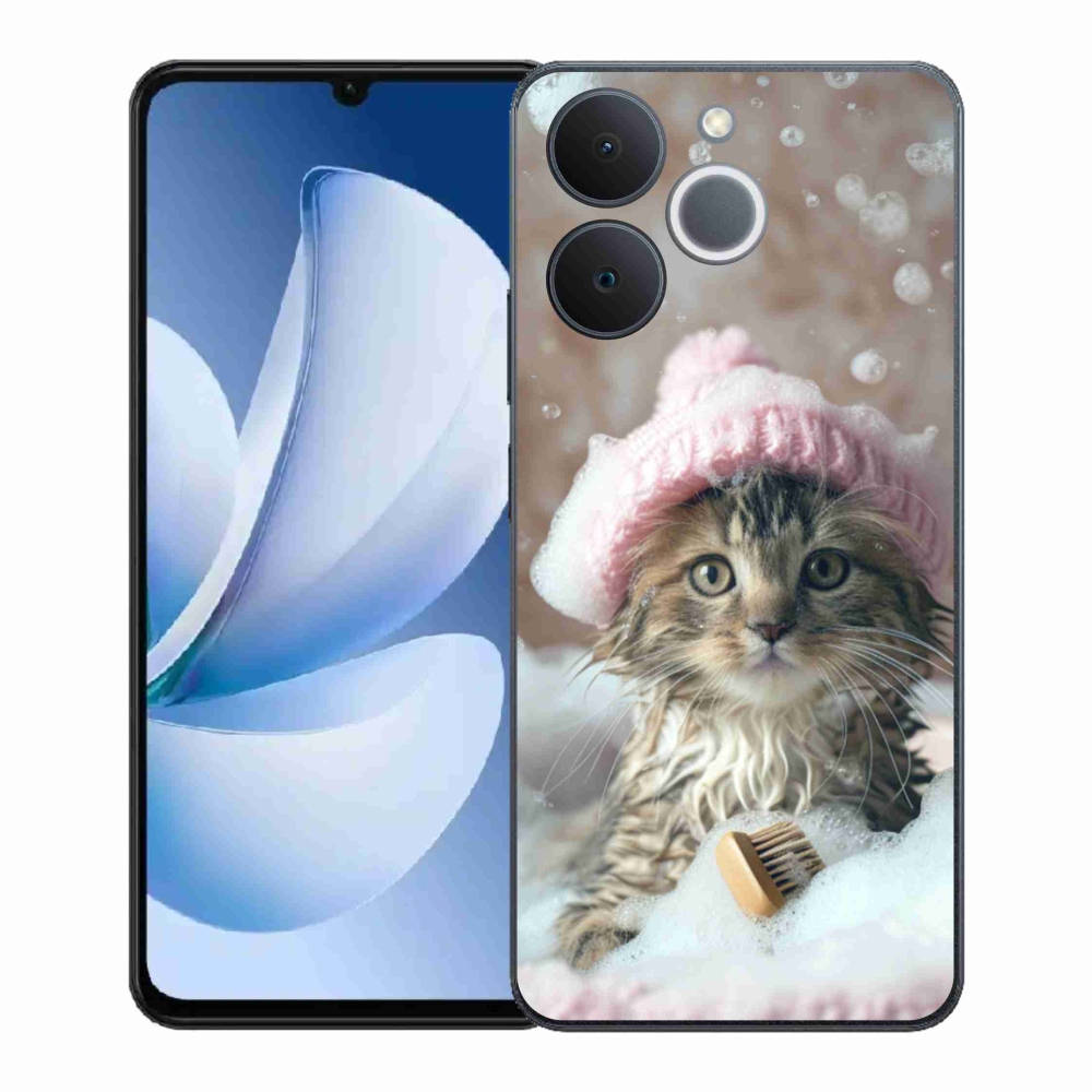 Gél borítás mmCase a Realme Note 70T-hez - cica és fürdés