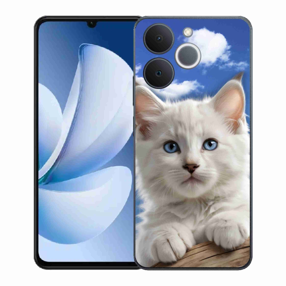 Gél borító mmCase a Realme Note 70T számára - cica és felhők