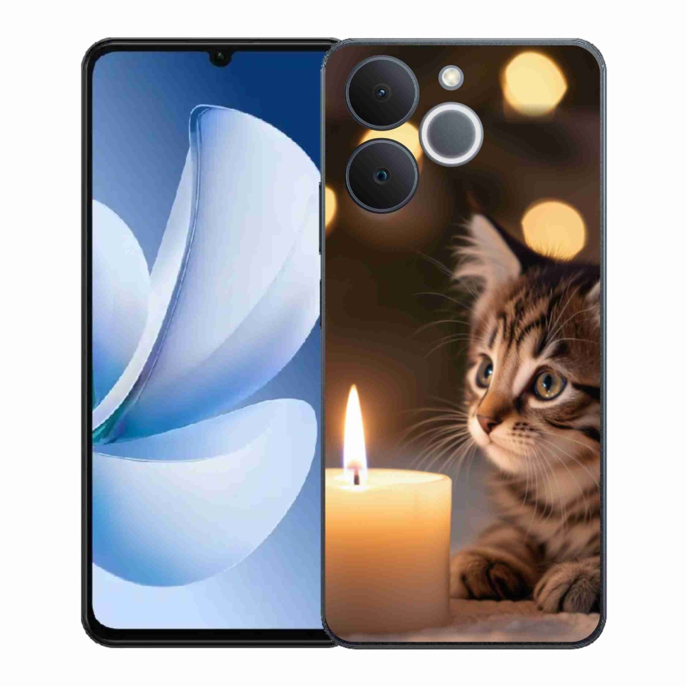 Gél borítás mmCase a Realme Note 70T-hez - cica és gyertya