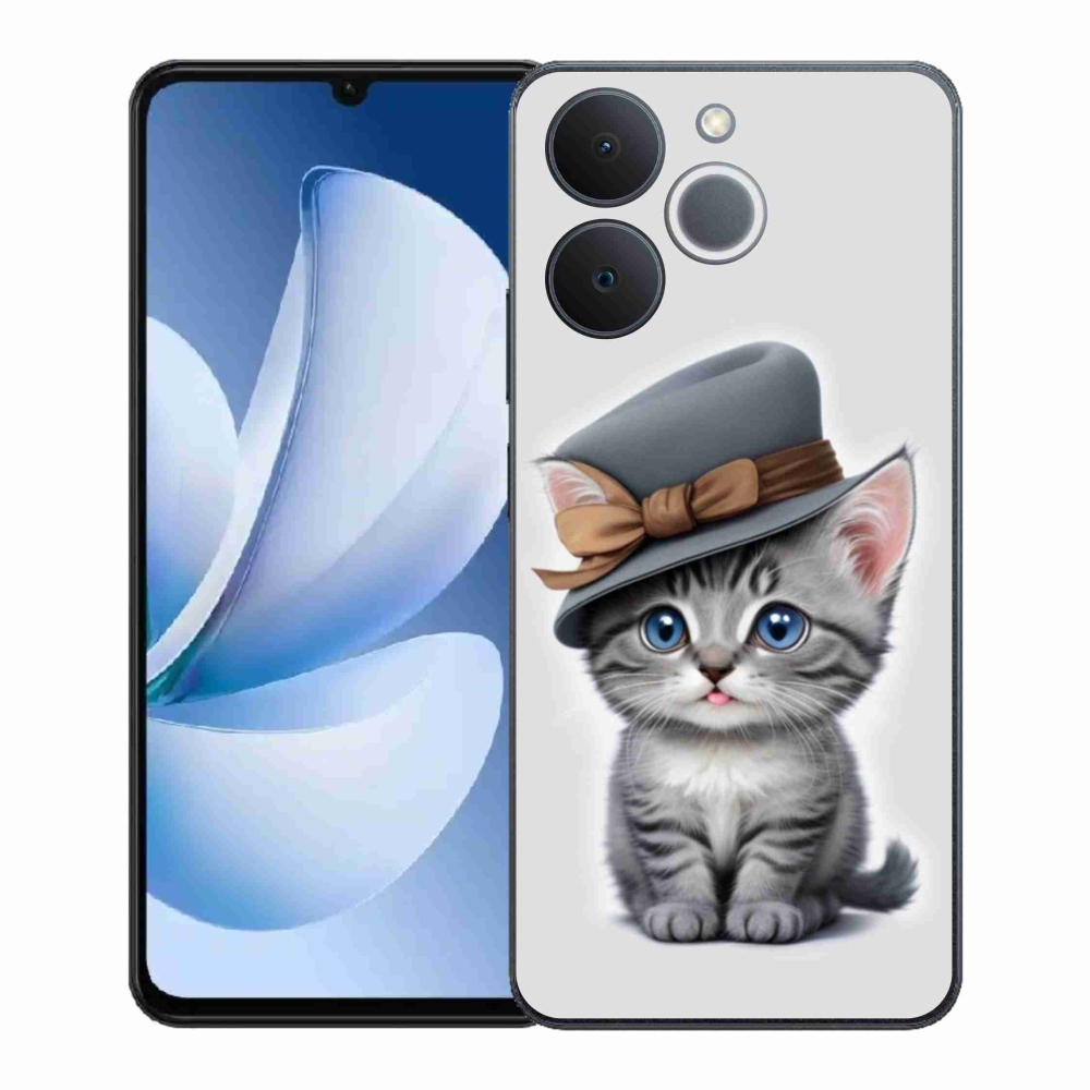Gél borítás mmCase a Realme Note 70T számára - cica sapkával
