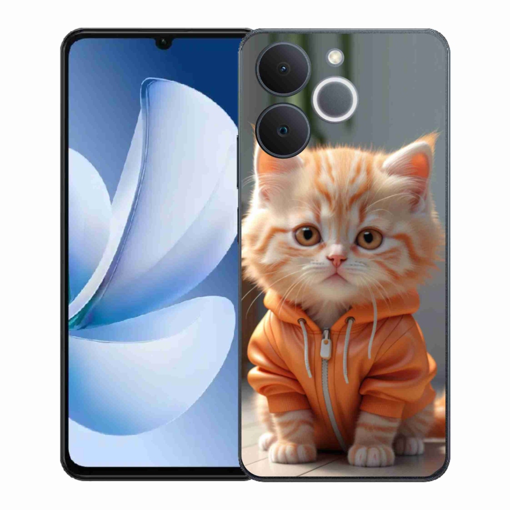 Gél borítás mmCase a Realme Note 70T-hez - cica kapucnis pulóverben