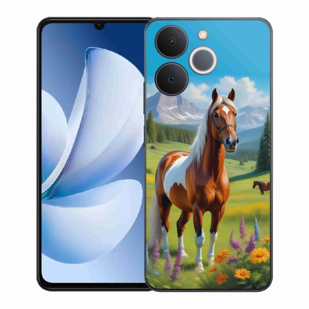 Zselés borítás mmCase a Realme Note 70T számára - ló a réten