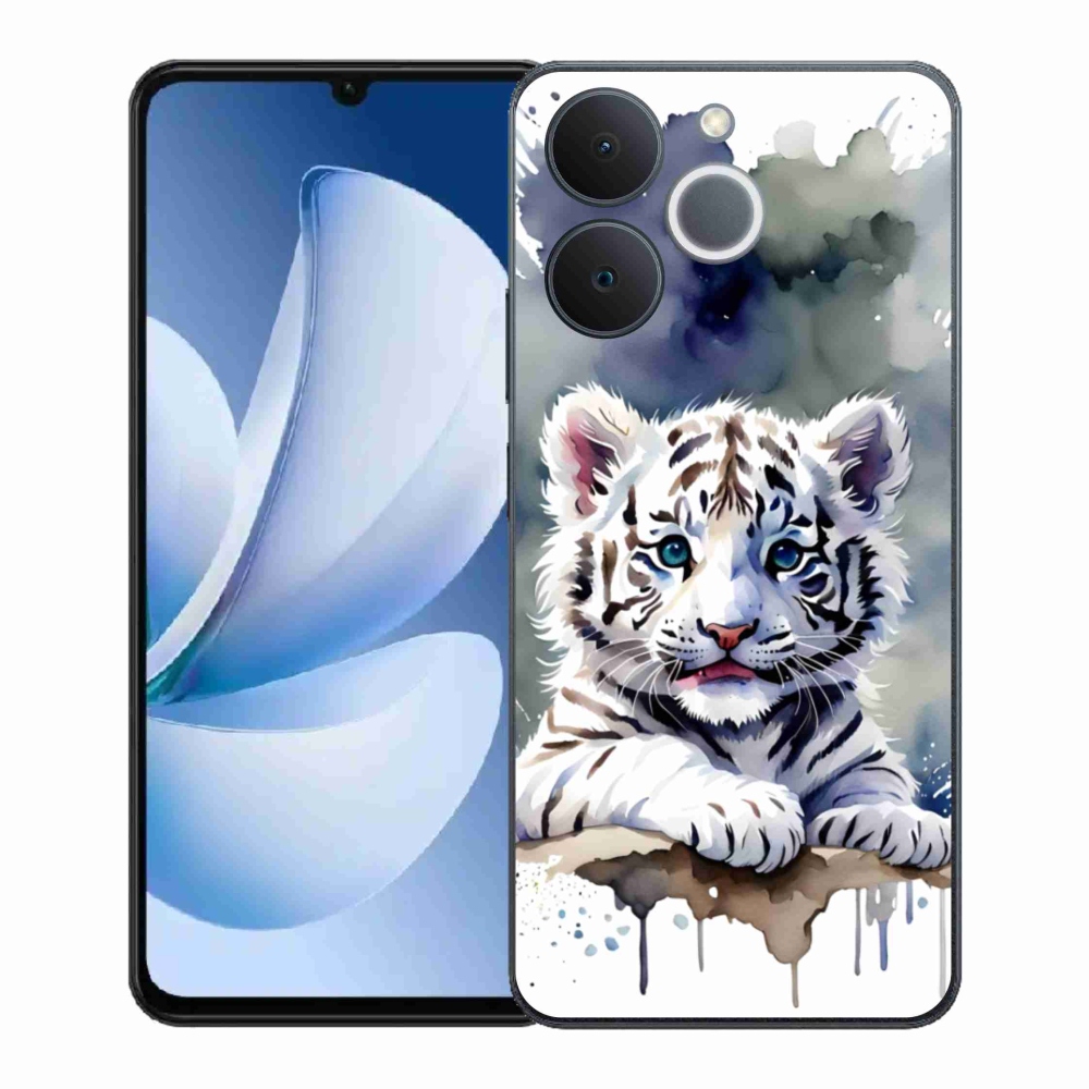 Gél borítás mmCase a Realme Note 70T készülékhez - fehér tigriskölyök
