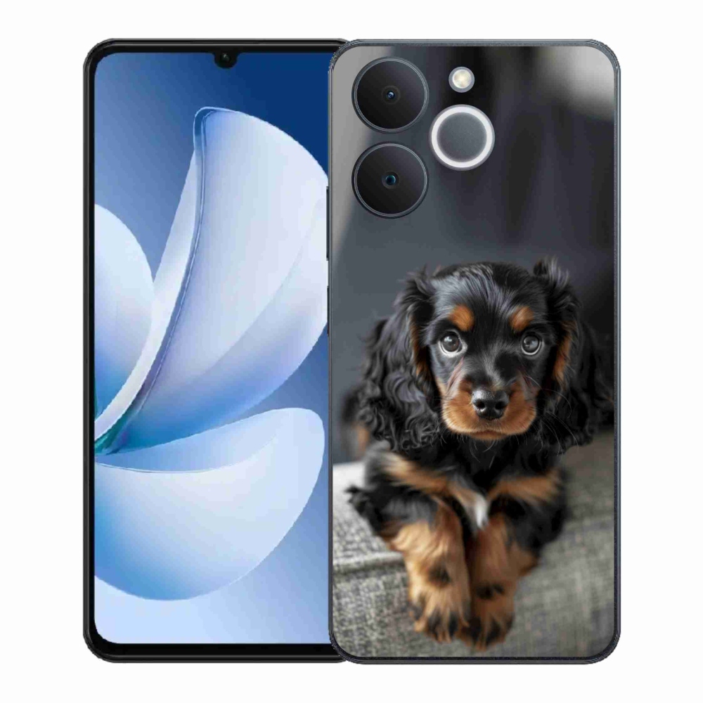 Gél borítás mmCase a Realme Note 70T számára - aranyos hosszúszőrű tacskó