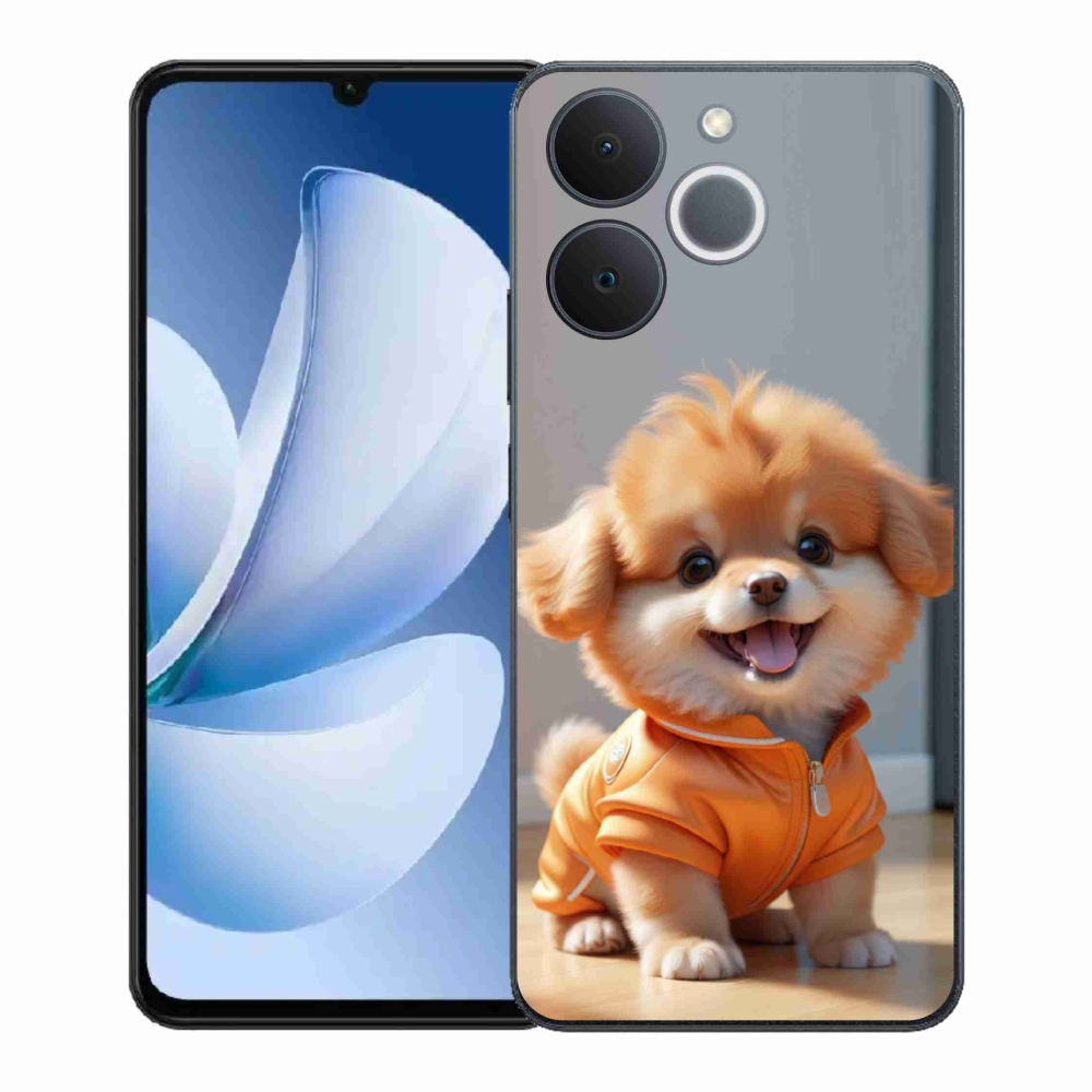 Zselés borítás mmCase a Realme Note 70T számára - aranyos pomerániai kapucnis pulóverben
