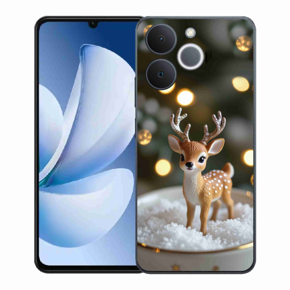 Gél borító mmCase a Realme Note 70T-hez - aranyos karácsonyi szarvasok