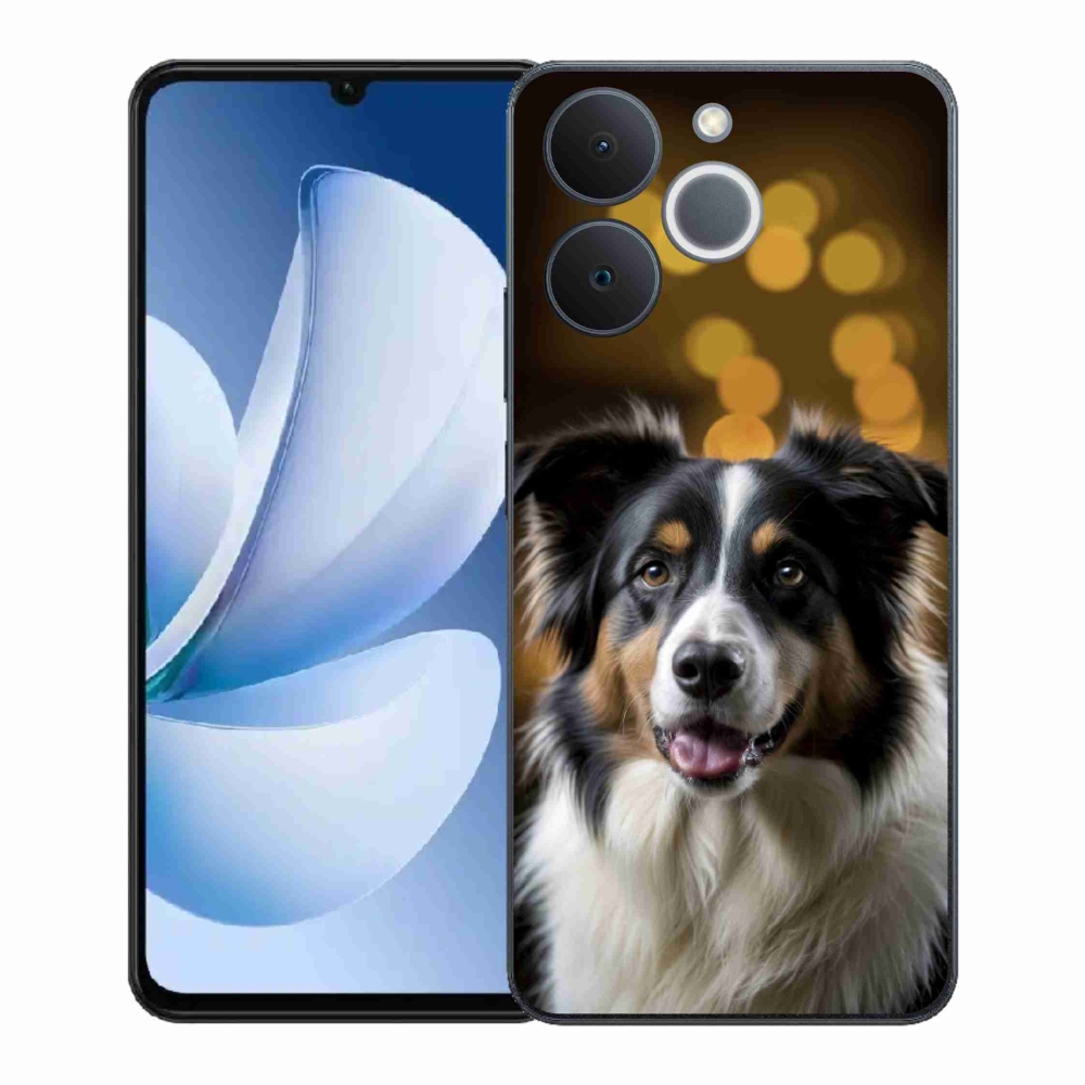 Gél borítás mmCase a Realme Note 70T készülékhez - mosolygós ausztrál juhászkutya