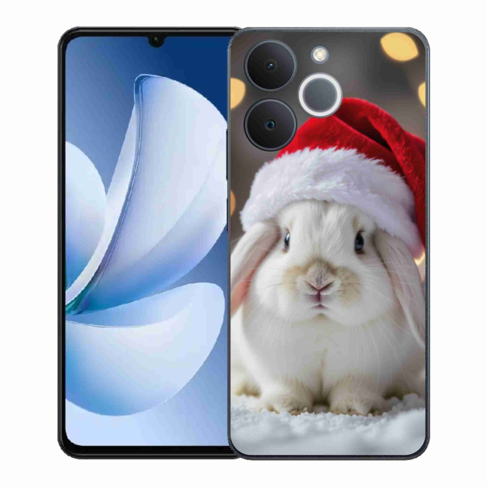 Zselés borítás mmCase a Realme Note 70T számára - karácsonyi nyuszi