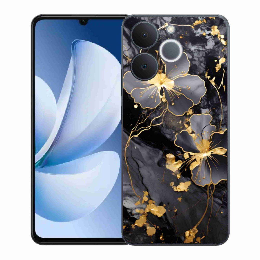 Gél borító mmCase a Realme Note 70T készülékhez - arany virágok