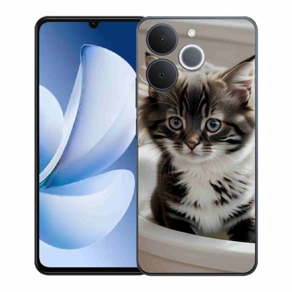Gél borítás mmCase a Realme Note 70T számára - kíváncsi cica