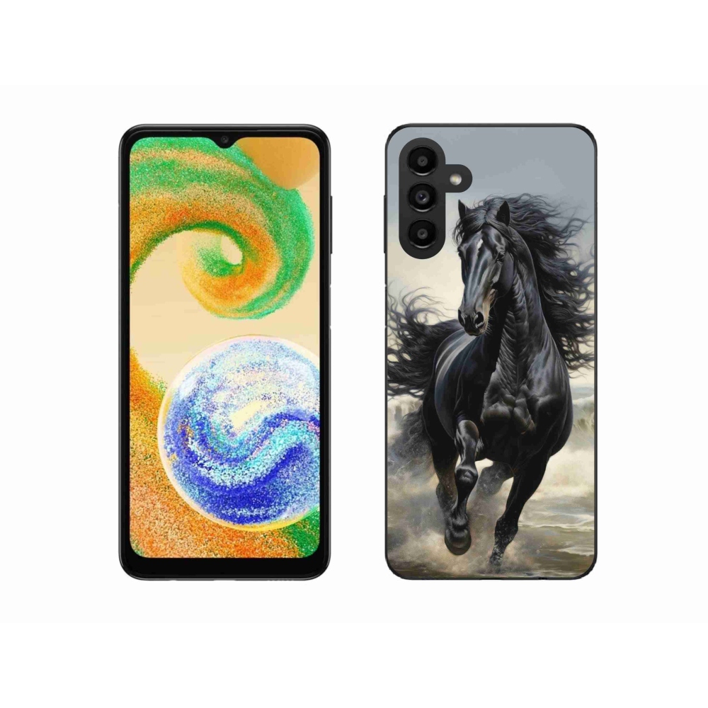 Zselés borítás mmCase Samsung Galaxy A04s (164,7x76,7x9,1 mm) - futó fekete ló