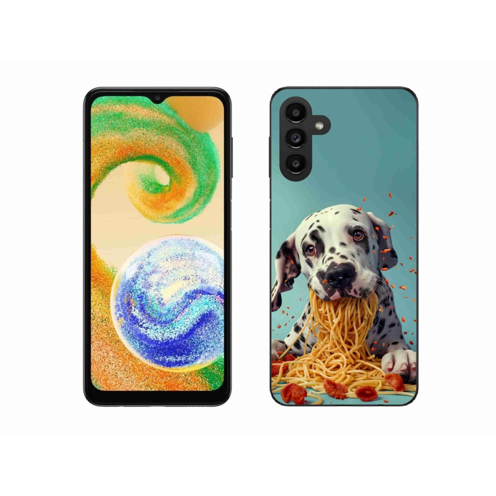 Gél borítás mmCase Samsung Galaxy A04s (164,7x76,7x9,1 mm) - Dalmát és spagetti