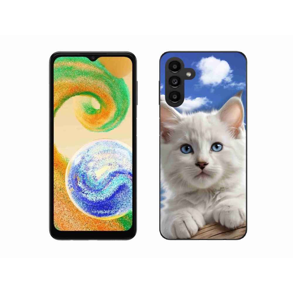 Zselés borító mmCase Samsung Galaxy A04s (164,7x76,7x9,1 mm) - cica és felhők