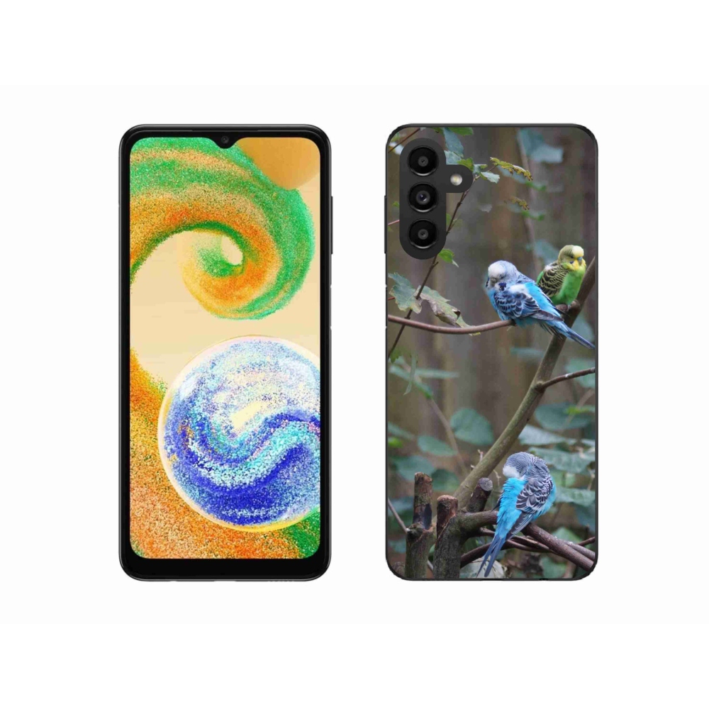 Zselés borító mmCase Samsung Galaxy A04s (164,7x76,7x9,1 mm) - papagájok az ágon