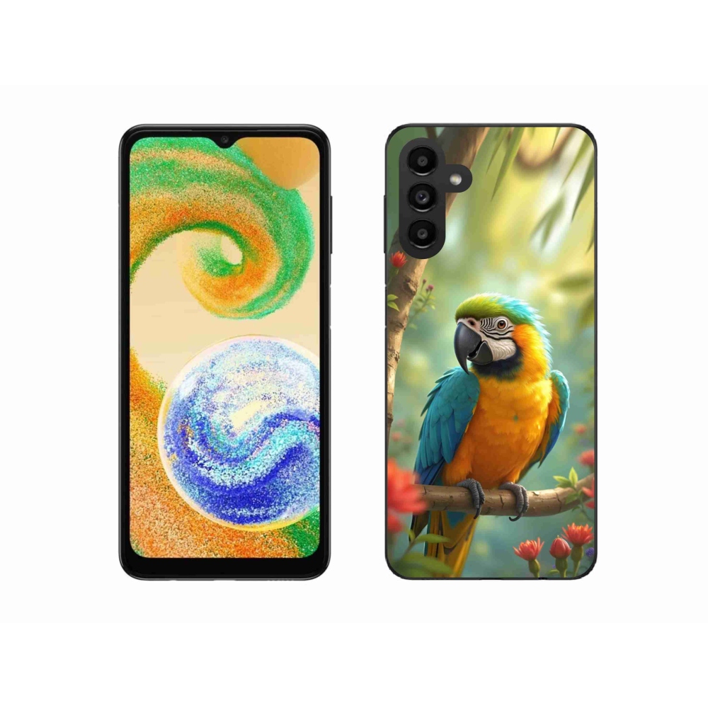 Zselés borítás mmCase Samsung Galaxy A04s (164,7x76,7x9,1 mm) - papagáj ara kék és sárga