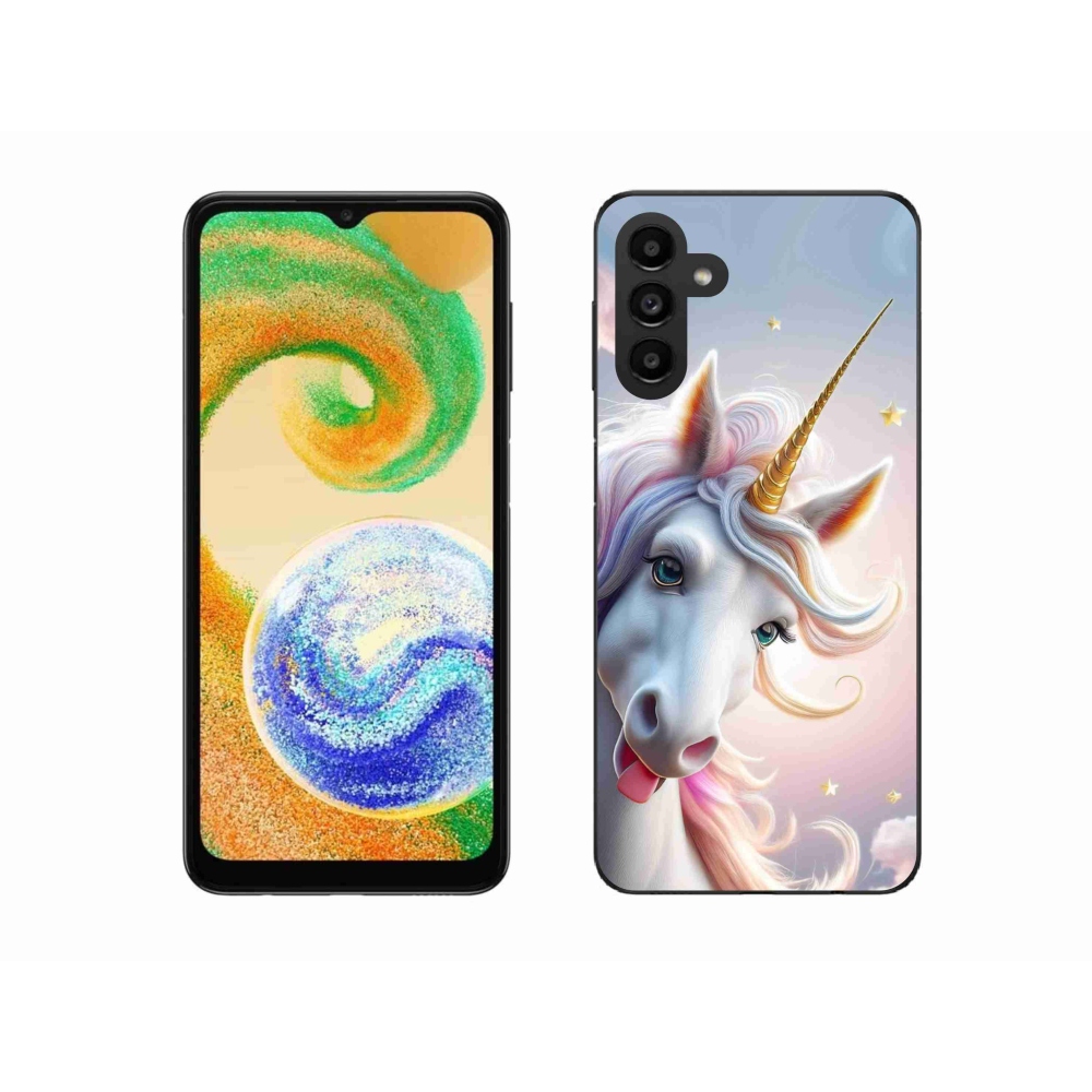 Zselés borítás mmCase Samsung Galaxy A04s (164,7x76,7x9,1 mm) - vidám egyszarvú