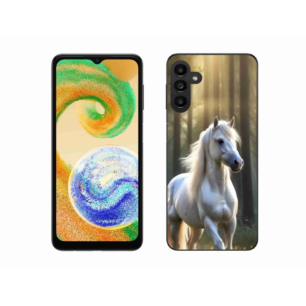 Zselés borítás mmCase Samsung Galaxy A04s - fehér ló 3