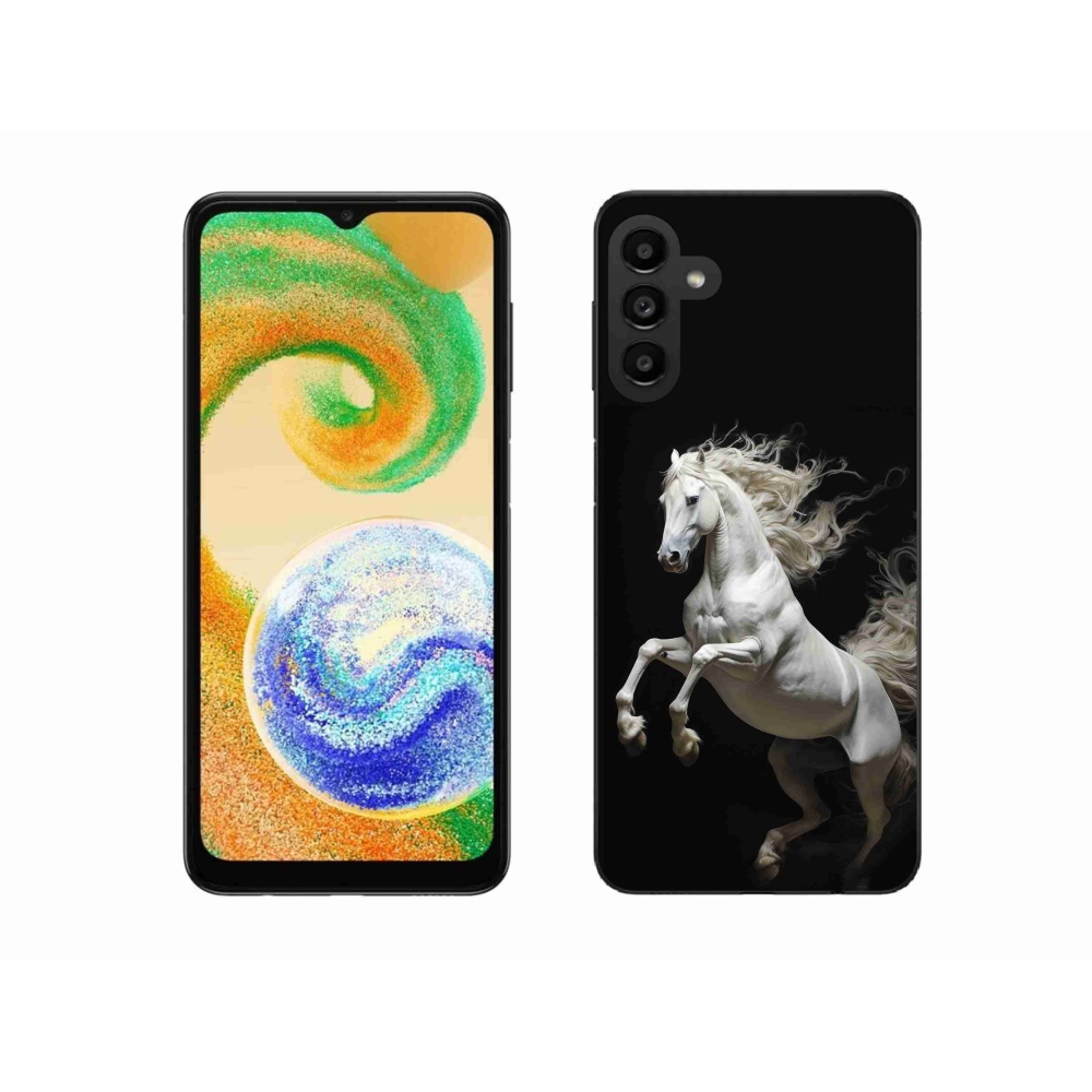 Zselés borítás mmCase Samsung Galaxy A04s - fehér ló 4