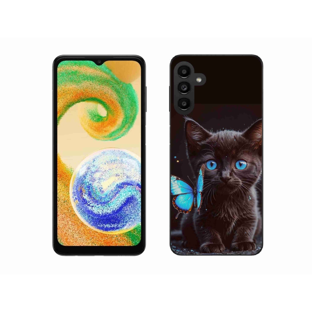 Gél védőhuzat mmCase Samsung Galaxy A04s készülékhez - fekete cica 3