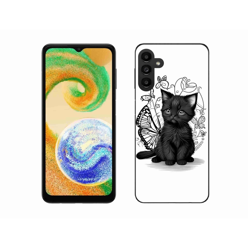 Gél védőhuzat mmCase Samsung Galaxy A04s készülékhez - fekete cica