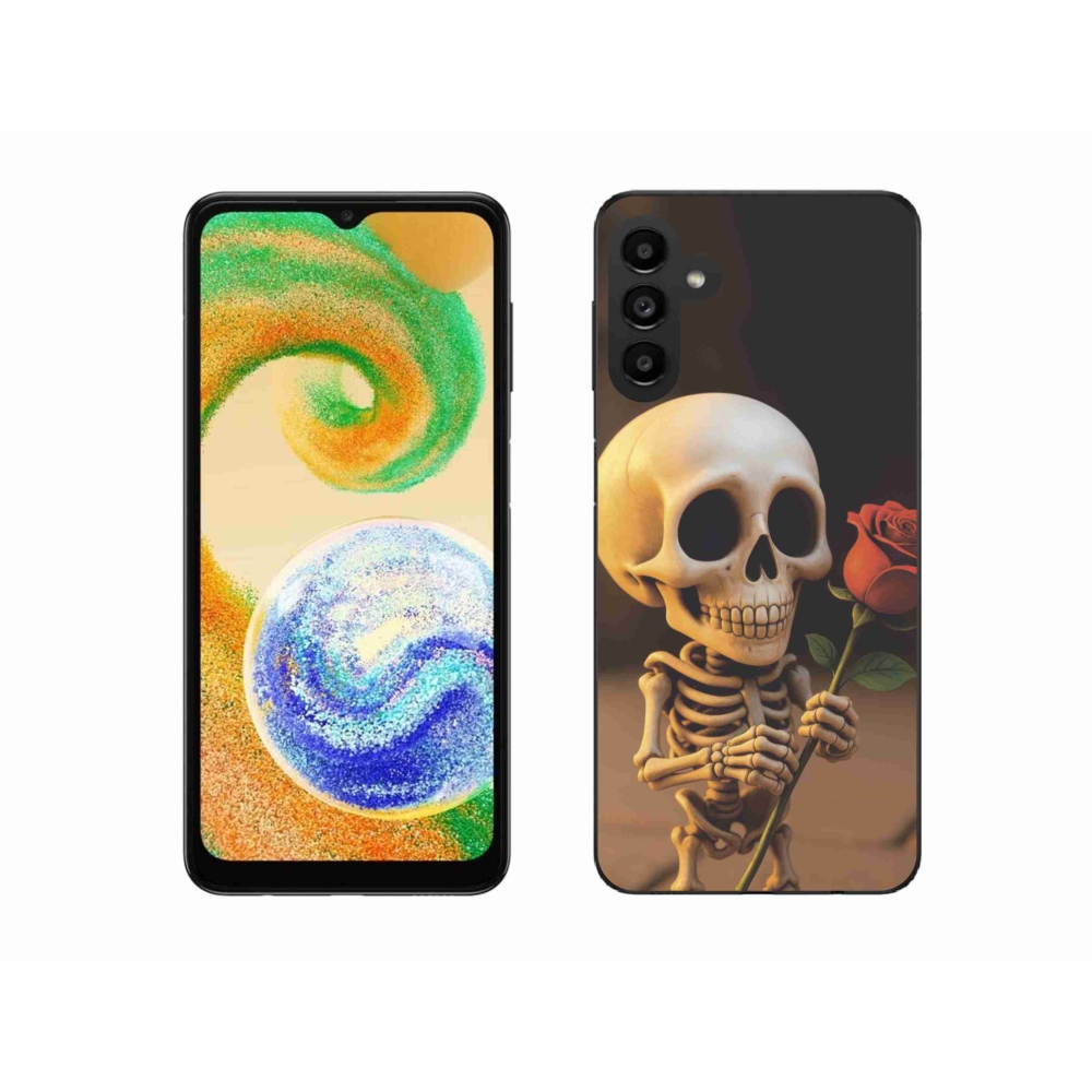 Gél borítás mmCase Samsung Galaxy A04s készülékhez - csontváz rózsával
