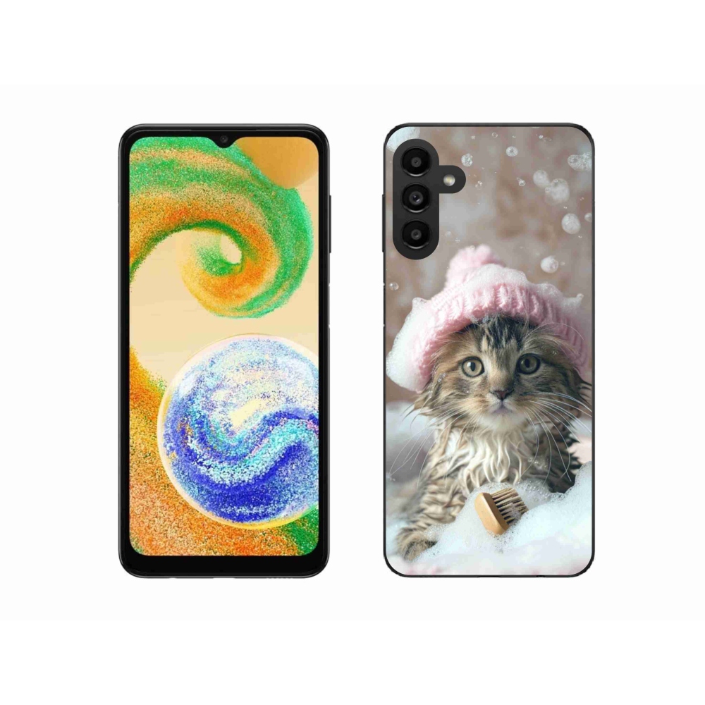 Gél borító mmCase Samsung Galaxy A04s készülékhez - cica és fürdő