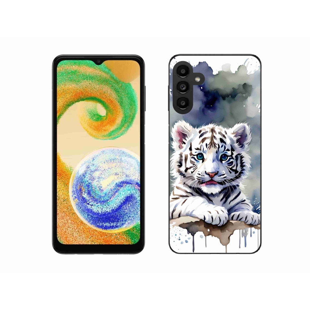 Gél borítás mmCase Samsung Galaxy A04s készülékhez - fehér tigriskölyök