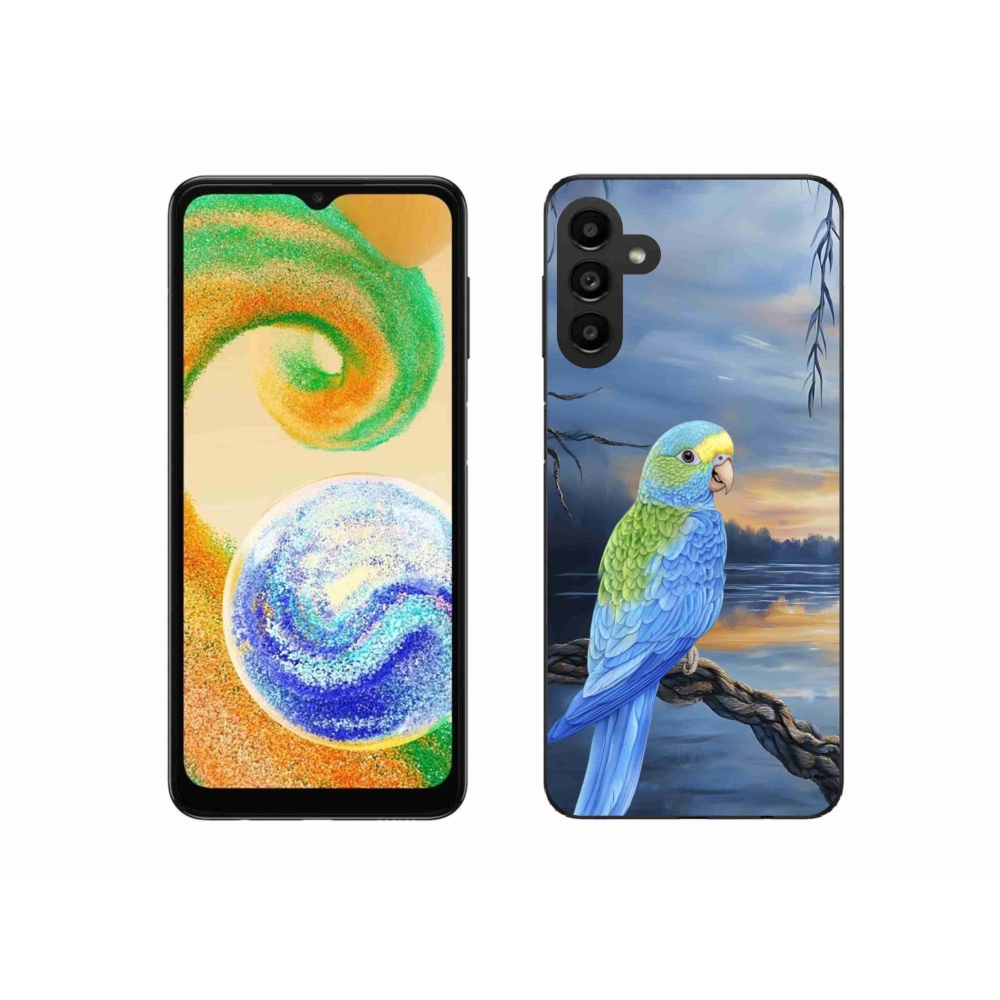 Zselés borítás mmCase Samsung Galaxy A04s készülékhez - kék papagáj
