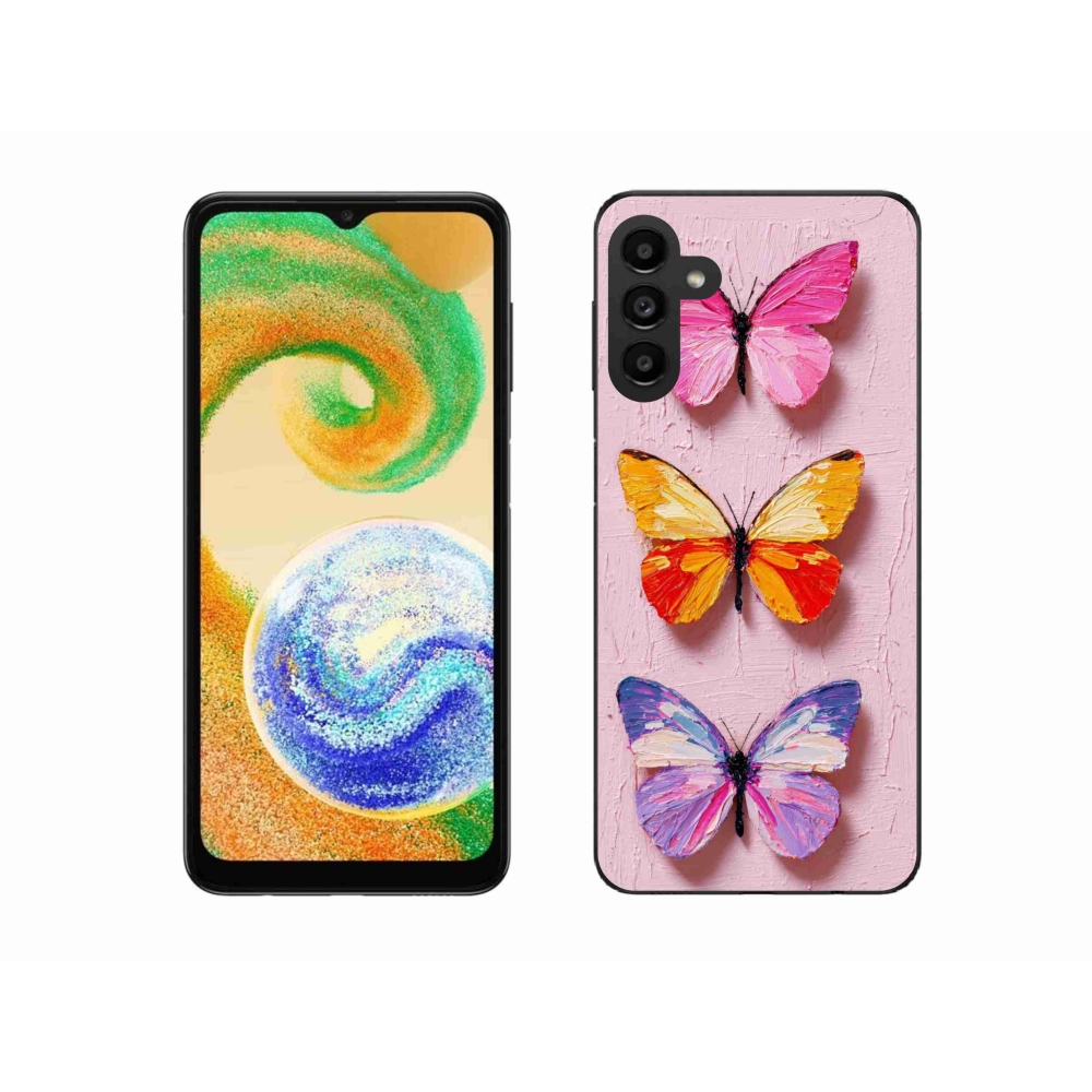 Gél borítás mmCase Samsung Galaxy A04s készülékhez - pillangó szentháromság