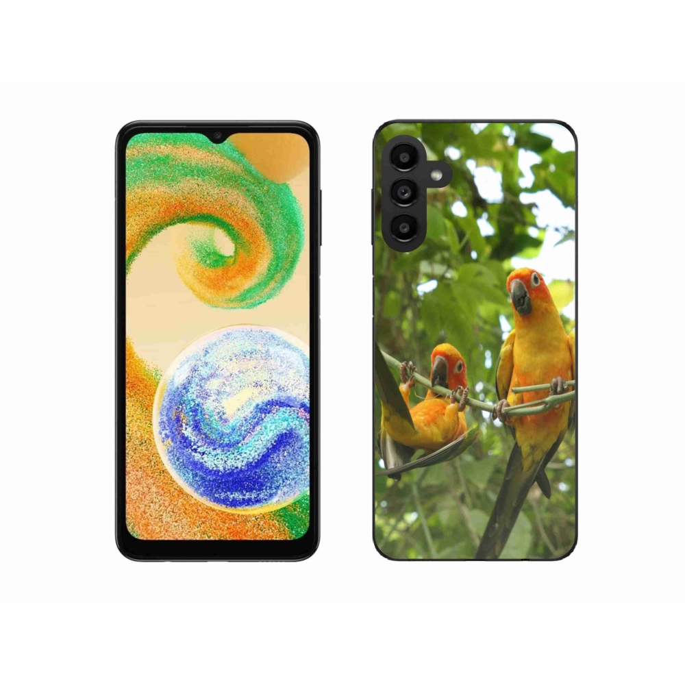 Gél borítás mmCase Samsung Galaxy A04s készülékhez - papagájok aratingy