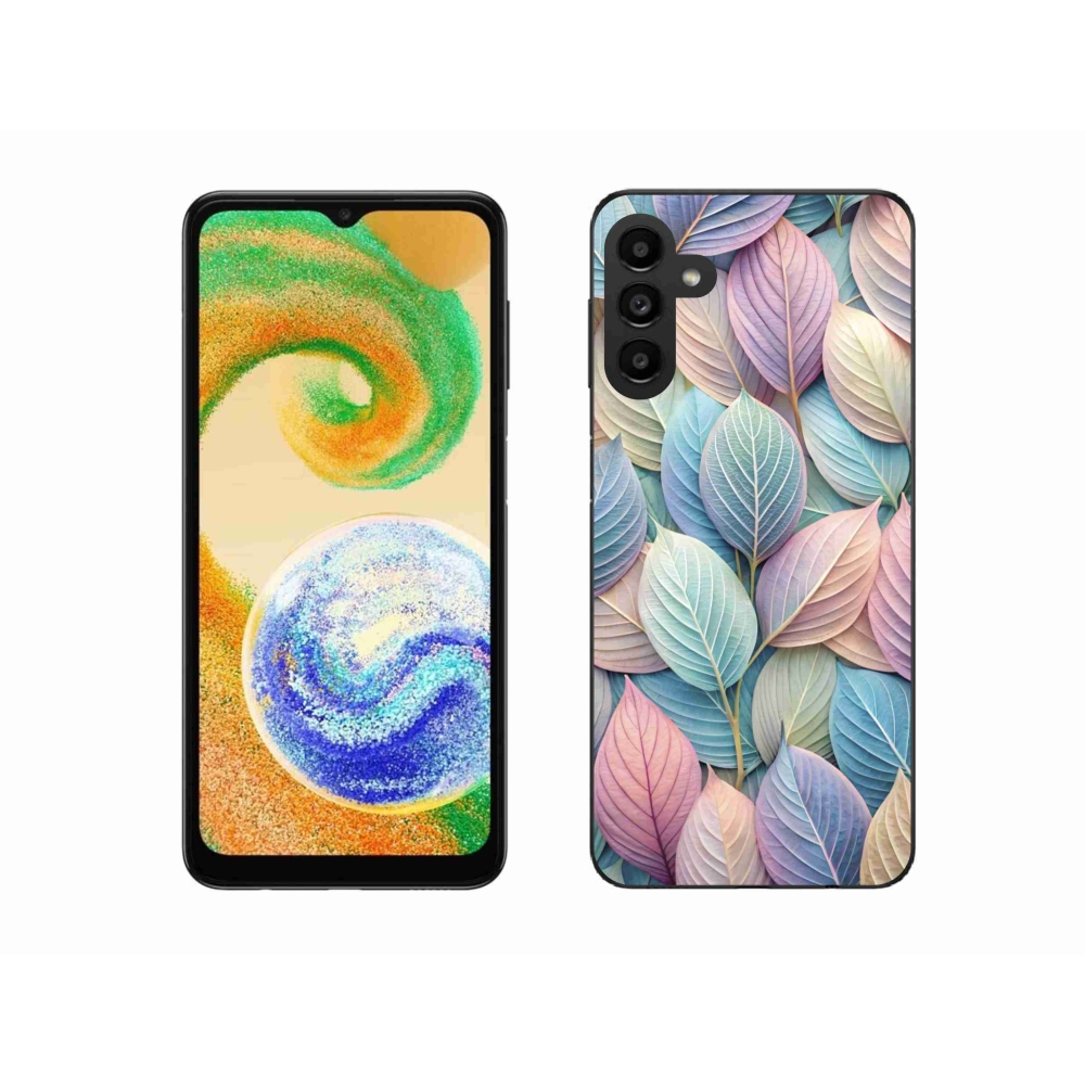 Zselés borító mmCase Samsung Galaxy A04s készülékhez - pasztell levelek