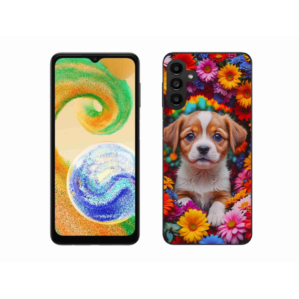 Gél borítás mmCase Samsung Galaxy A04s készülékhez - aranyos kiskutya