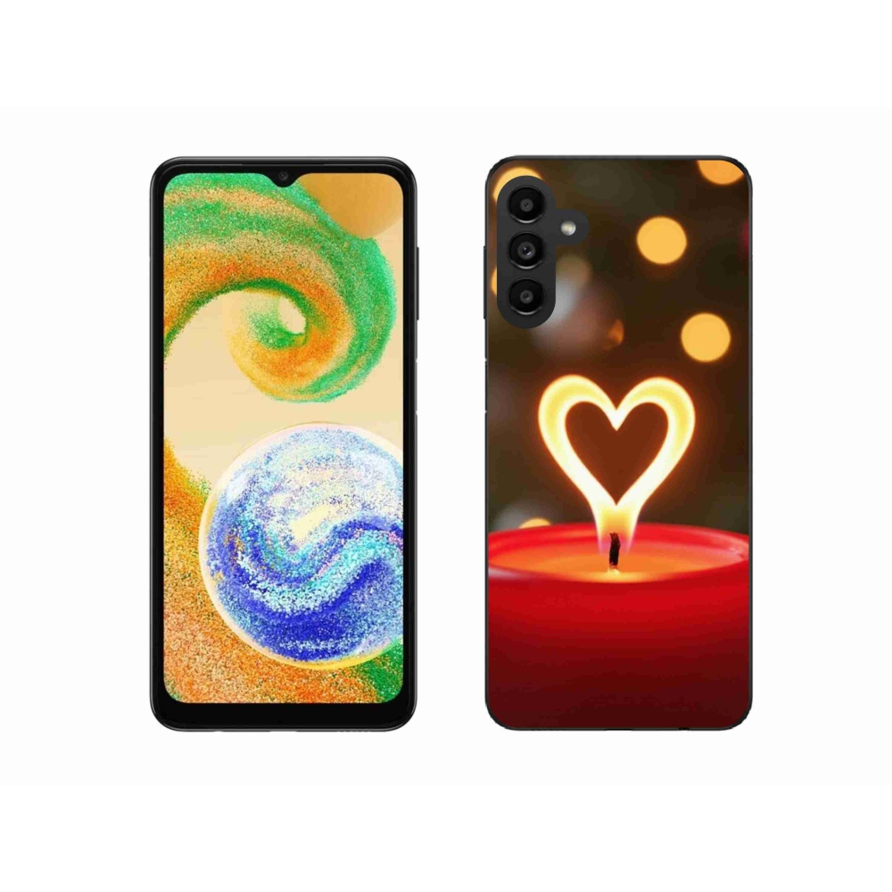 Zselés borítás mmCase Samsung Galaxy A04s készülékhez - láng szíve