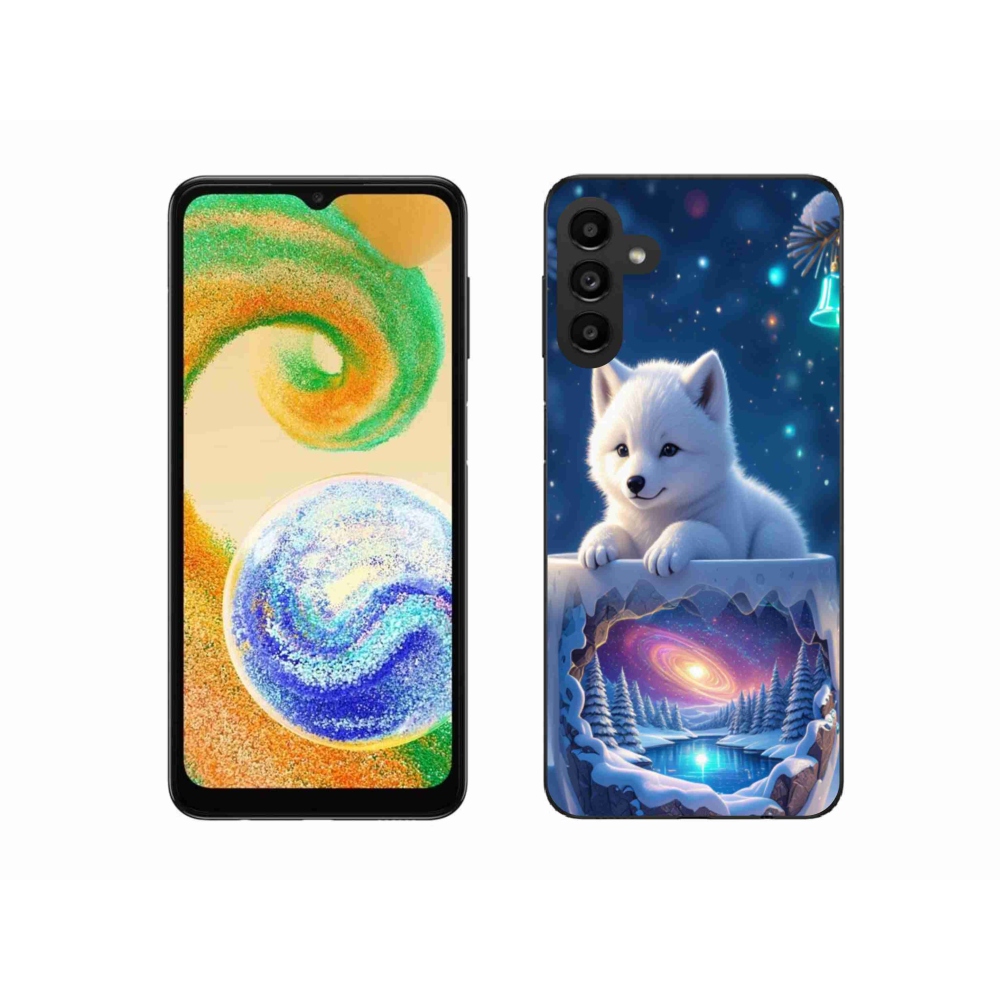 Gél borítás mmCase Samsung Galaxy A04s készülékhez - karácsonyi kölyökkutya