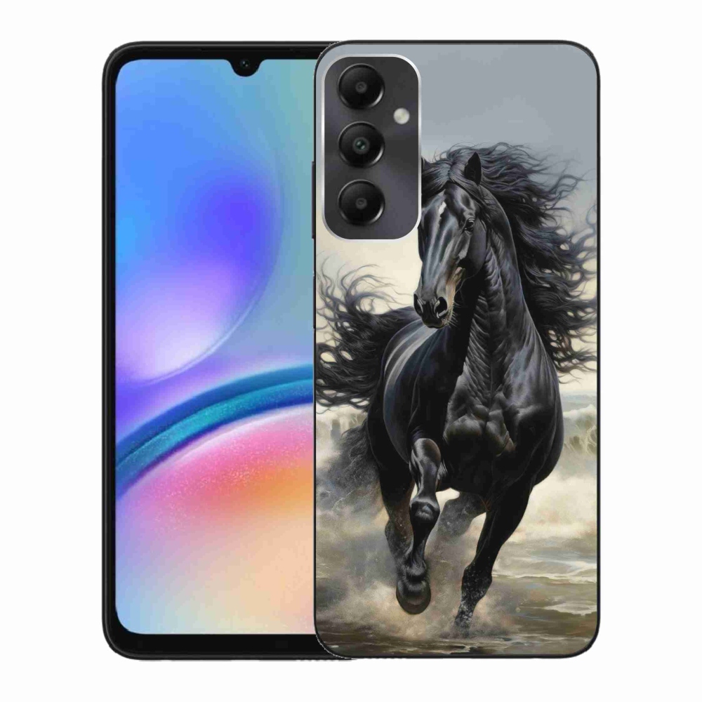 Gél borítás mmCase Samsung Galaxy A05s készülékhez - futó fekete ló