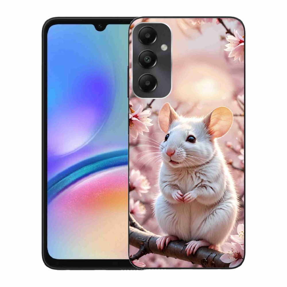 Zselés borítás mmCase Samsung Galaxy A05s készülékhez - fehér egér az ágon