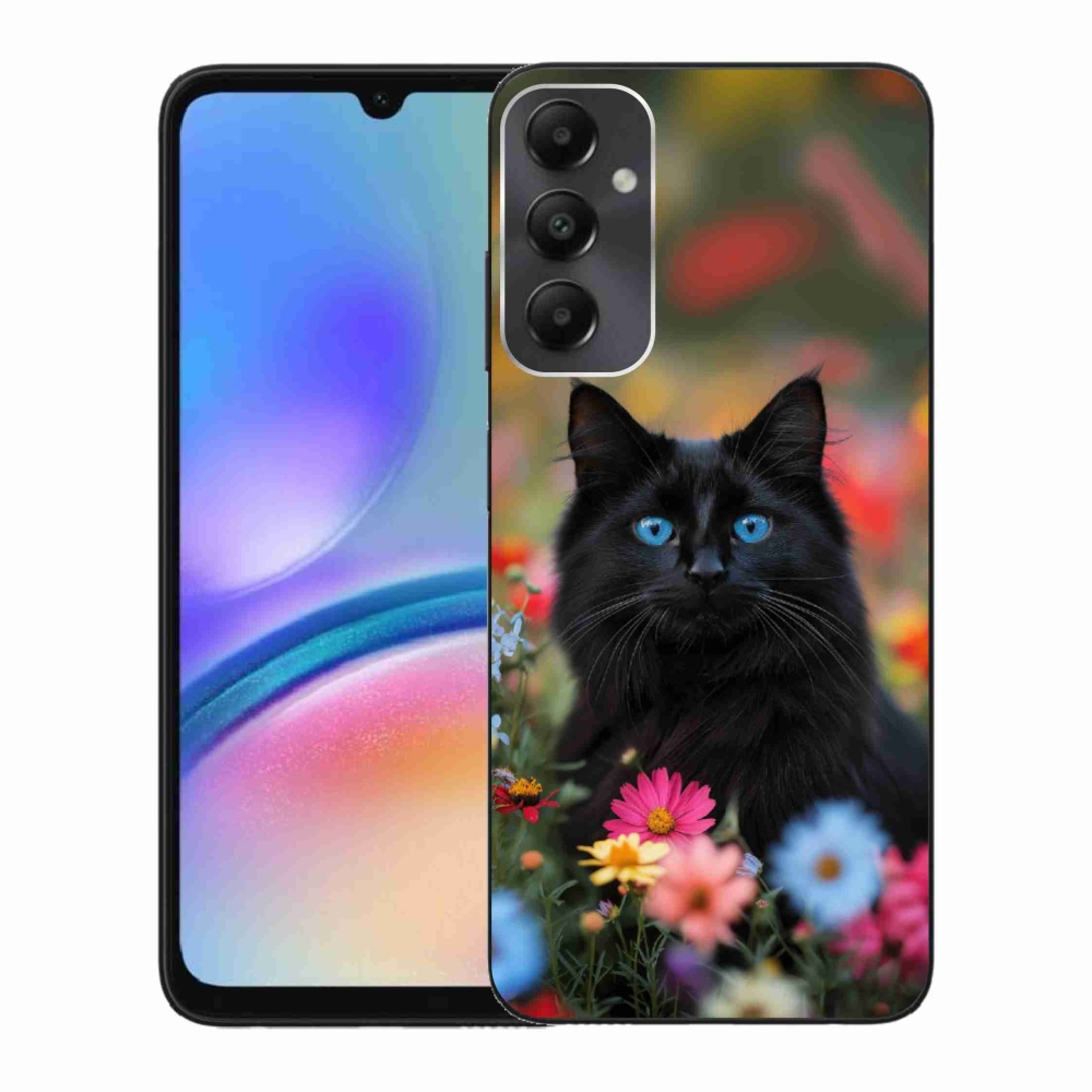 Zselés borítás mmCase Samsung Galaxy A05s készülékhez - fekete cica 4