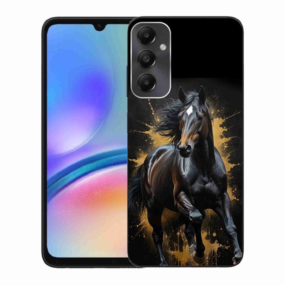 Zselés borítás mmCase Samsung Galaxy A05s készülékhez - elegáns fekete ménes