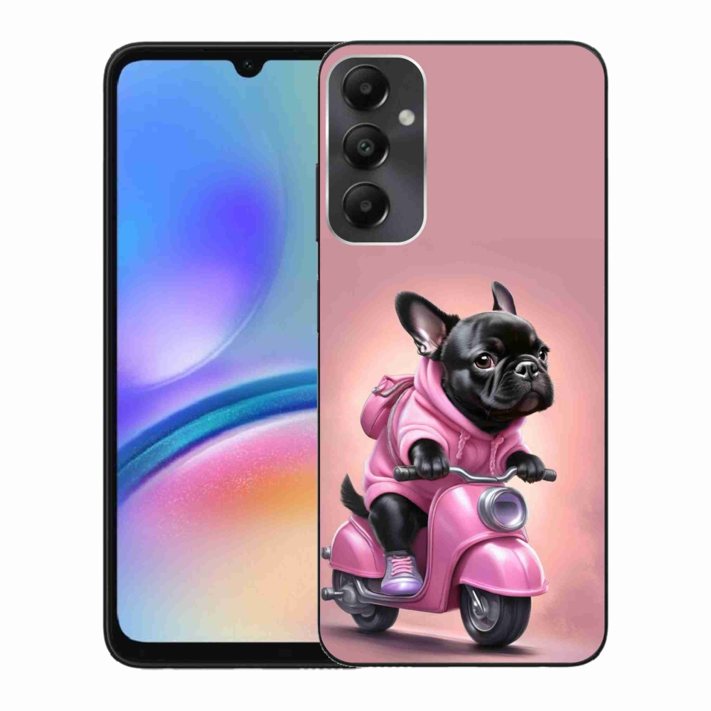 Gél borítás mmCase Samsung Galaxy A05s készülékhez - francia bulldog egy robogón